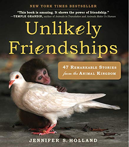 Book cover: monkey and dove, titled “Unlikely Friendships.”