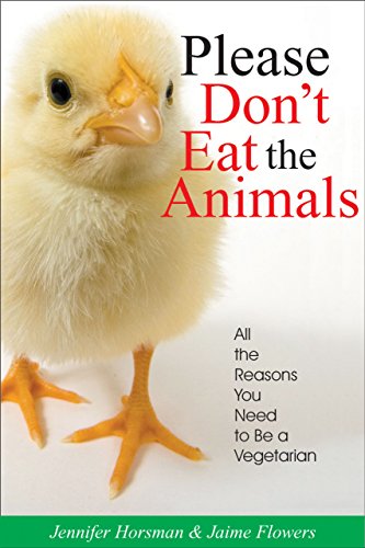 Book cover featuring a fluffy yellow chick with text: "Please Don't Eat the Animals".