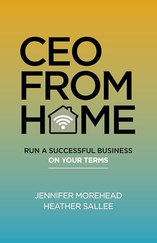 Book cover with bold text “CEO FROM HOME” and a house icon.