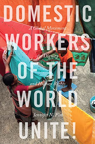 Book cover with text and image of people holding fabric.