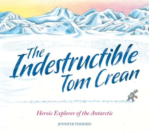 Book cover showing a small figure walking across snow toward icy mountains.