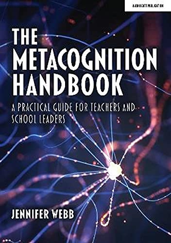 Book cover: "The Metacognition Handbook" with a brain-like abstract design.