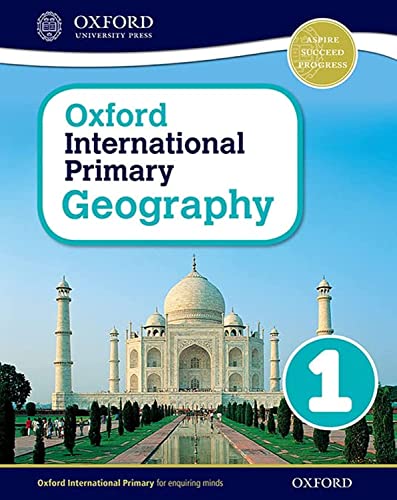 Geography textbook cover with the Taj Mahal and a large number one.