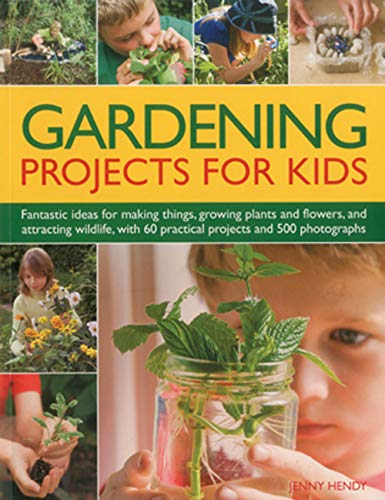 Book cover: “Gardening Projects for Kids” with children and plants.
