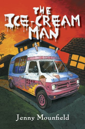 Book cover: illustrated ice cream van with dripping text, titled "The Ice-Cream Man".