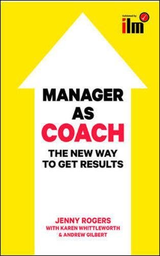 Book cover: "Manager as Coach" with a large white arrow on yellow.