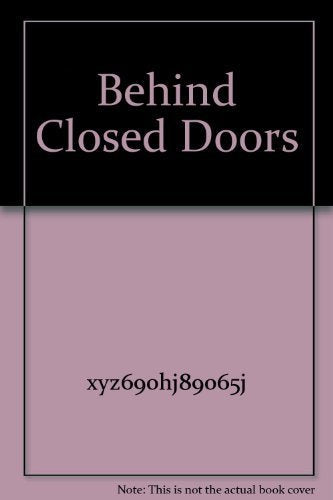 Book cover: "Behind Closed Doors" with a dark and light pink design.