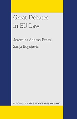 Book cover: "Great Debates in EU Law" by Adams-Prassl and Bogojević.