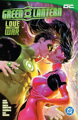 Green Lantern comic cover featuring two figures in superhero suits embracing.