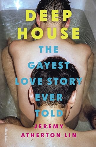 Two men sitting in a bathtub, viewed from behind, with book title text overlaid.