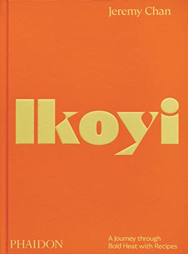 Orange cookbook cover with bold yellow text reading “Ikoyi” and author’s name.