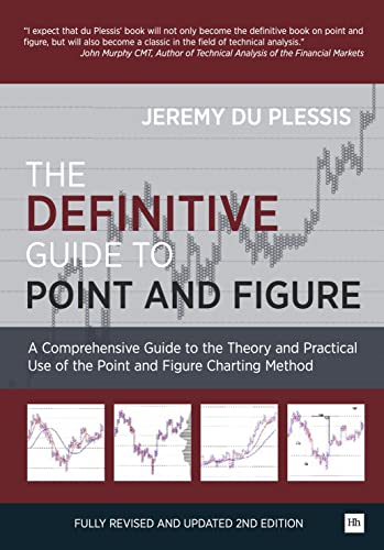 Book cover for The Definitive Guide to Point and Figure with financial chart background.