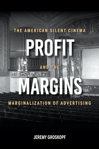 Book cover with theater interior and bold text: "Profit and the Margins.