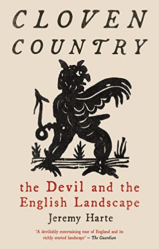 Book cover: "Cloven Country" with a black devil illustration.
