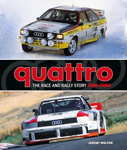 Book cover featuring Audi Quattro rally cars from 1980-2004.