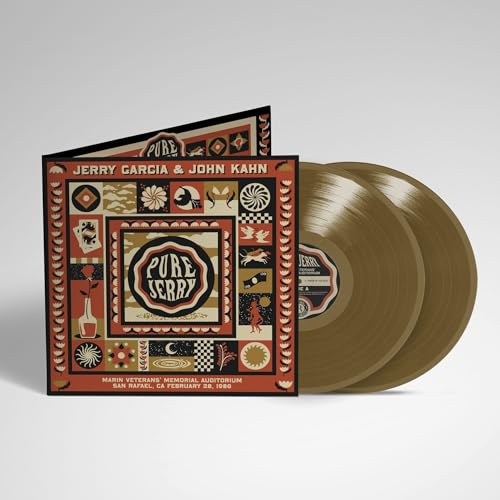 Vinyl record of Jerry Garcia & John Kahn’s “Pure Jerry” with patterned cover.