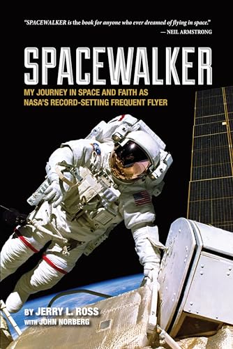 Book cover featuring an astronaut spacewalking near a space station.