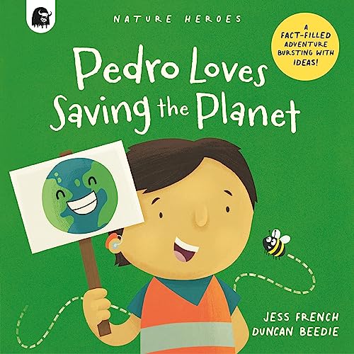 BookSC-illustrated book cover of a boy holding a sign with a smiling Earth.