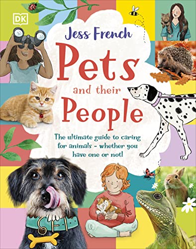 Book cover featuring diverse children with various pets: dogs, cats, rabbits.
