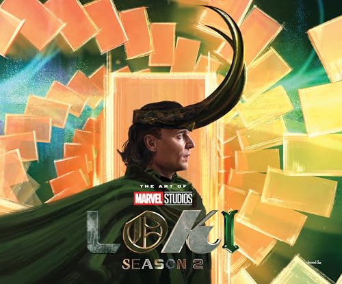 Loki wearing his horned helmet against a background of glowing, floating rectangular panels.