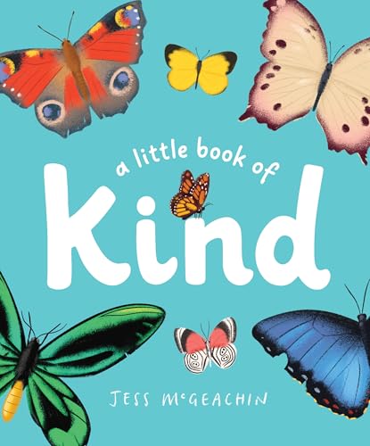 Book cover with illustrated butterflies and the word "Kind" in large white letters.