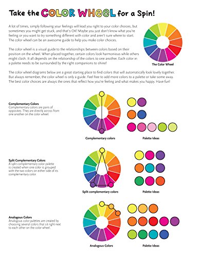 Notebook Doodles Amazing Me" cover showing a color wheel and color theory diagrams.