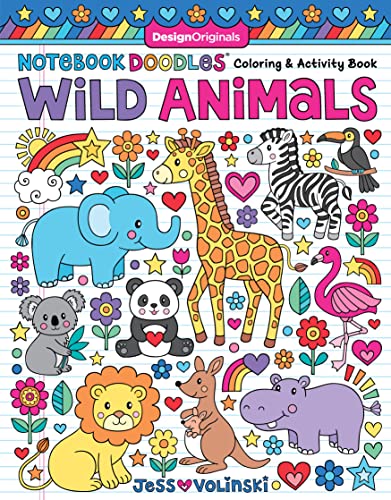 Colorful cover of a children’s coloring book featuring various wild animals.