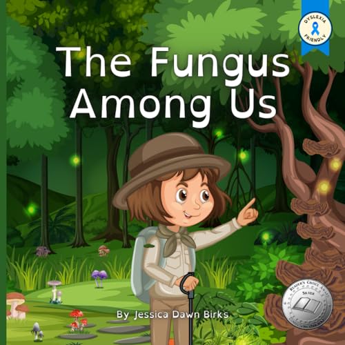Book cover: girl with backpack points in a green forest scene.