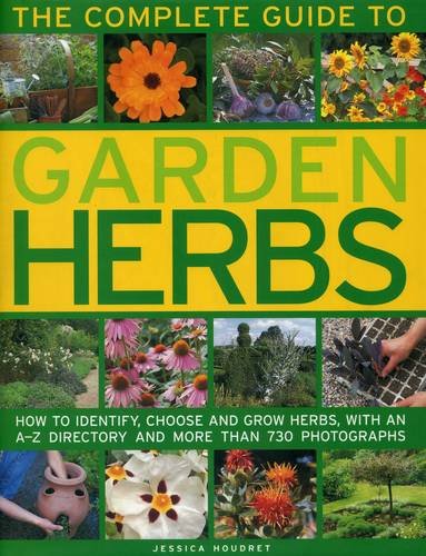 Book cover featuring colorful photographs of various garden herbs and plants.