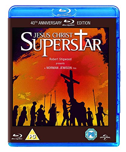 Jesus Christ Superstar 40th Anniversary Edition Blu-ray cover featuring a silhouette of the crucifixion.