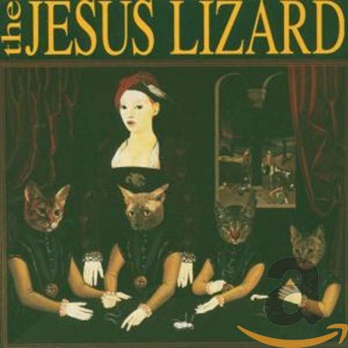Jesus Lizard album cover, “Liar,” featuring surrealist imagery of cats and a woman.