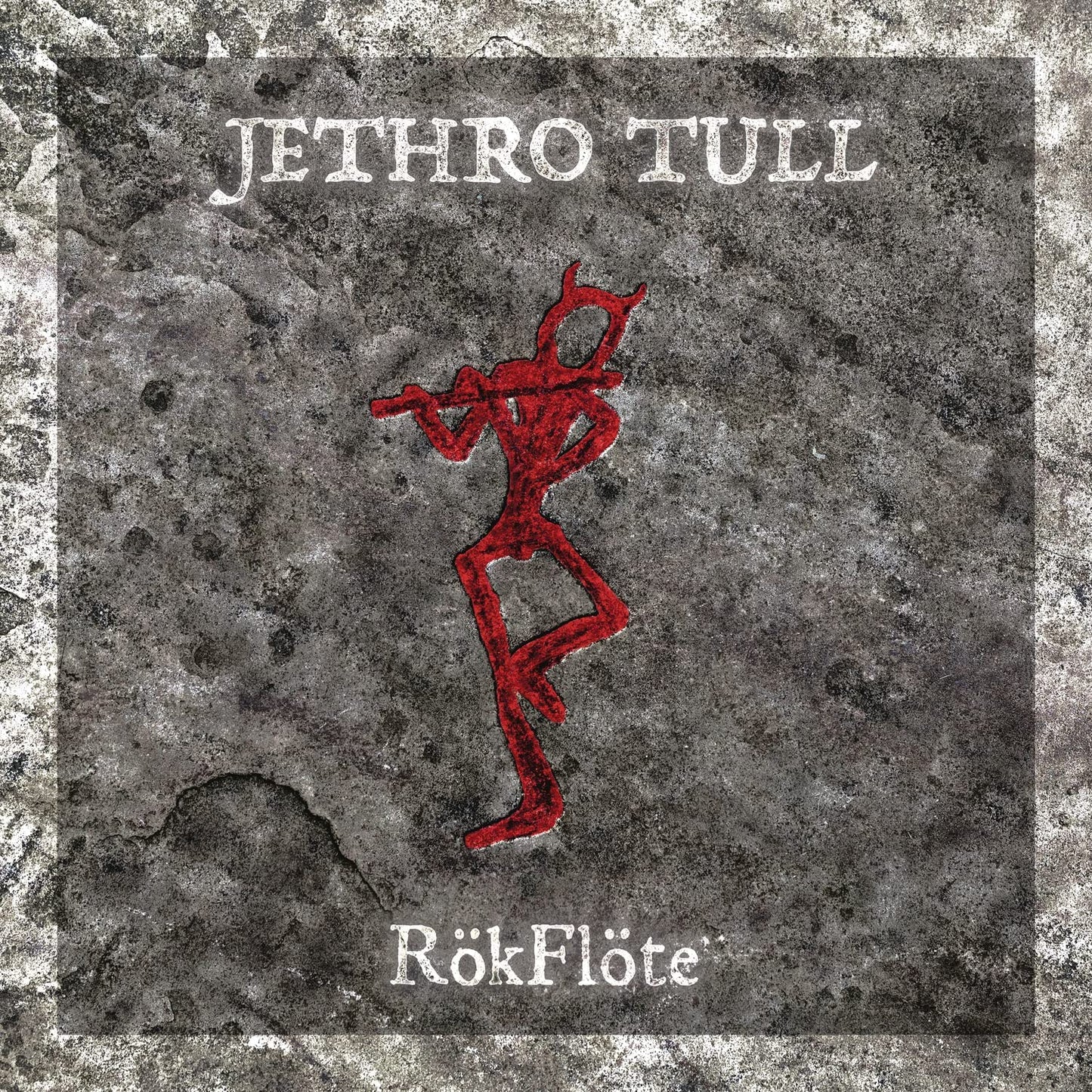 Jethro Tull album cover featuring a red horned figure playing a flute on stone.