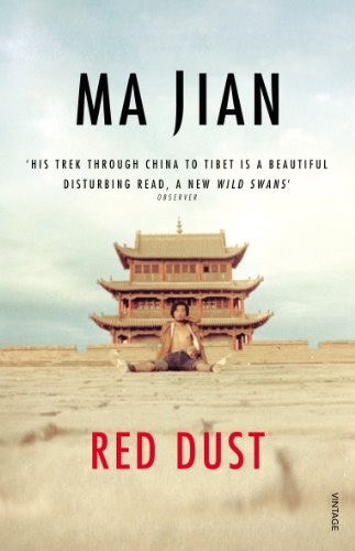 Book cover: man sitting before a traditional Chinese building in sand.