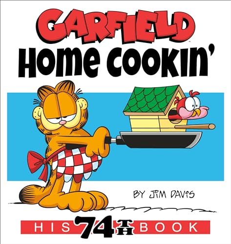 Garfield and Odie with a frying pan on a blue and red book cover.