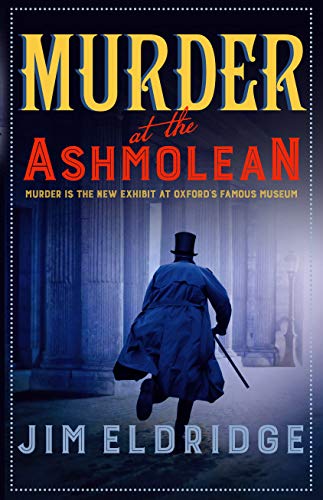 Book cover: man in coat walking towards museum columns.