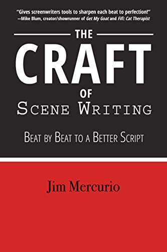 Book cover: "The Craft of Scene Writing" by Jim Mercurio, black and red.