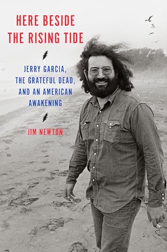 Black and white book cover featuring Jerry Garcia on a beach.