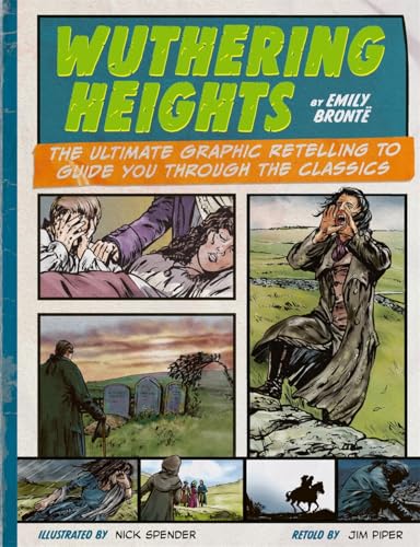 Cover of "Wuthering Heights" graphic novel with dramatic comic panels.