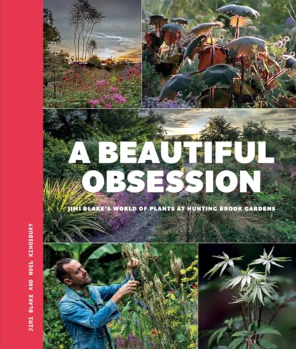 Book cover featuring garden landscapes, plants, and a gardener portrait.