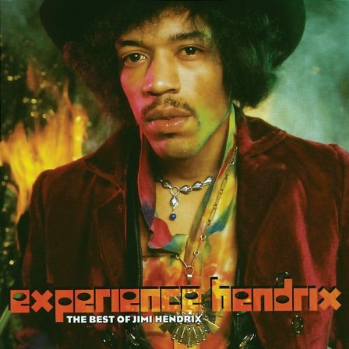 Jimi Hendrix wearing a hat and velvet jacket on the Experience Hendrix album cover.