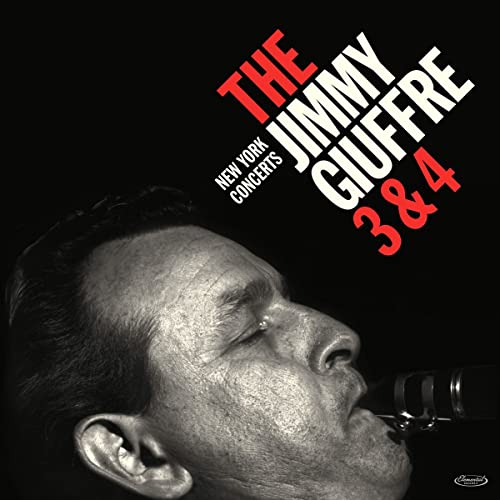 Black and white album cover featuring Jimmy Giuffre with red text.
