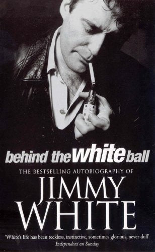 Black and white book cover featuring Jimmy White lighting a cigarette.