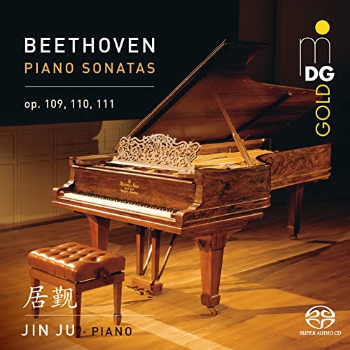 CD cover: grand piano, sheet music, and text “Beethoven Piano Sonatas.”