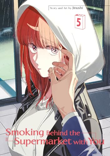 Anime style cover of a red-haired woman in a white hoodie and black jacket.