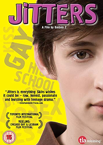 Jitters" DVD cover featuring a young man’s face and yellow background.