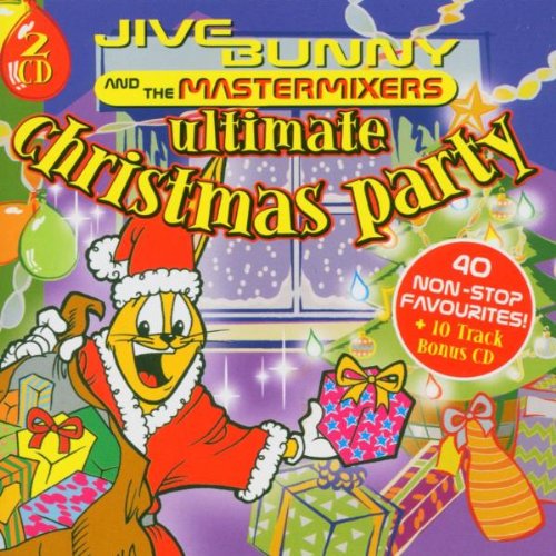 CD cover for "Jive Bunny & The Mastermixers - Ultimate Christmas Party" featuring a cartoon bunny.