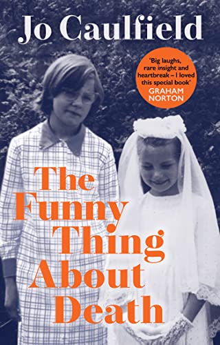 Book cover: woman and child, title “The Funny Thing About Death.”