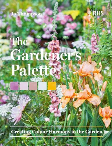 Book cover with flowers, color swatches, and title “Gardeners Palette”.