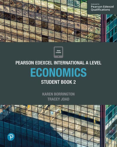 Economics textbook cover with abstract building reflection and white text.