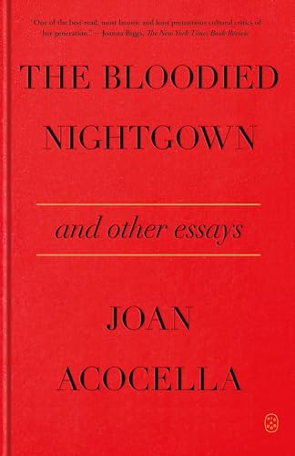 Red book cover with white text: "The Bloodied Nightgown and Other Essays" by Joan Acocella.